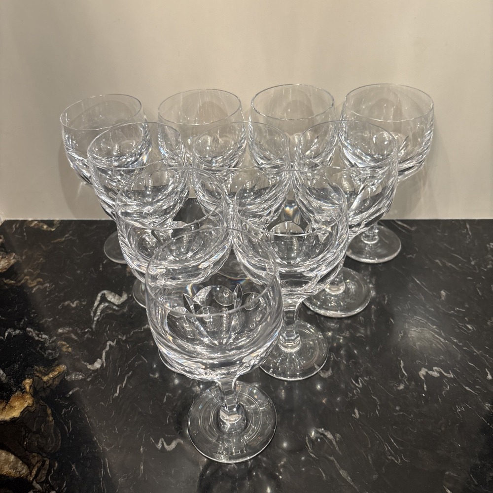 Atlantis Evora Cut Crystal 9 oz. Water Glasses Goblets - Set Of 10 - Picture 2 of 8